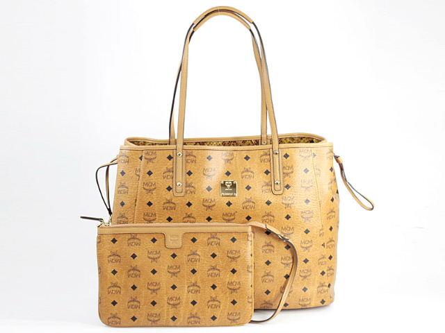 エムシーエム【MCM コピー】ショッパーバッグ MWP3AVI37/CO001 VISETOSリバーシブルショッパー ライトブラウン レザー ユニセックス