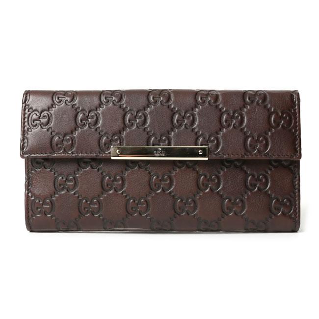 GUCCI グッチ スーパーコピー 112715 A0V1G 2019 シマレザー METAL BAR 長財布 チョコレー