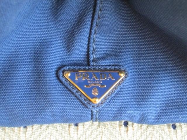 プラダカナパ コピー トートバッグＬ♪ネイビー♪白ロゴ FORTE DEI MARMI B1872F
