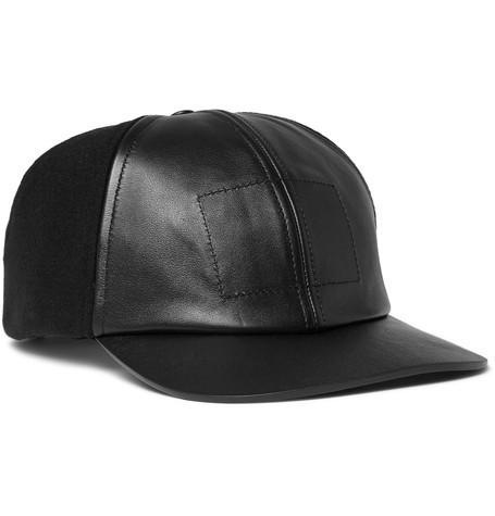 関税送料込★BALENCIAGA★フェルト＆レザーキャップ　黒 7040801