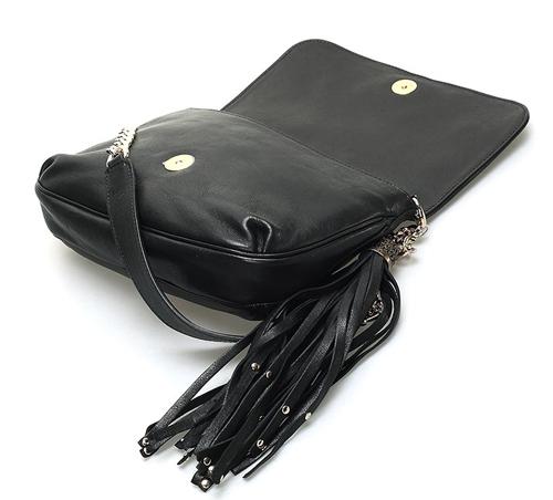 Jimmy Chooジミーチュウ スーパーコピー マルチスタッドタッセルショルダーバッグ_BLACK