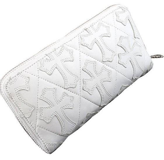 クロムハーツ スーパーコピー REC-F 長財布 セメタリークロス ホワイトレザー Chromehearts612022