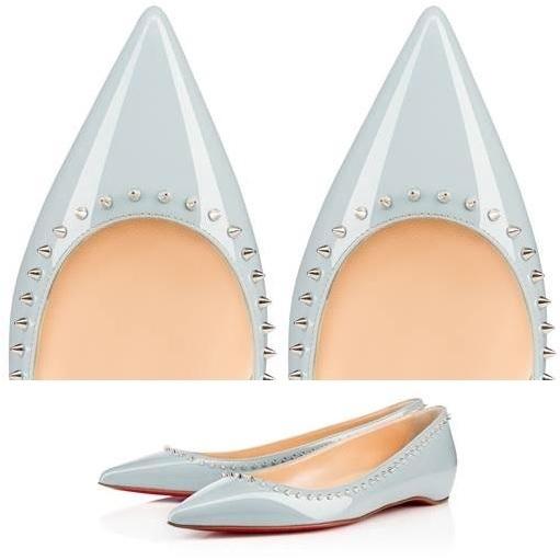 新作 LOUBOUTIN ルブタンスーパーコピー Anjalinaパテントフラットスタッズ靴 7020731