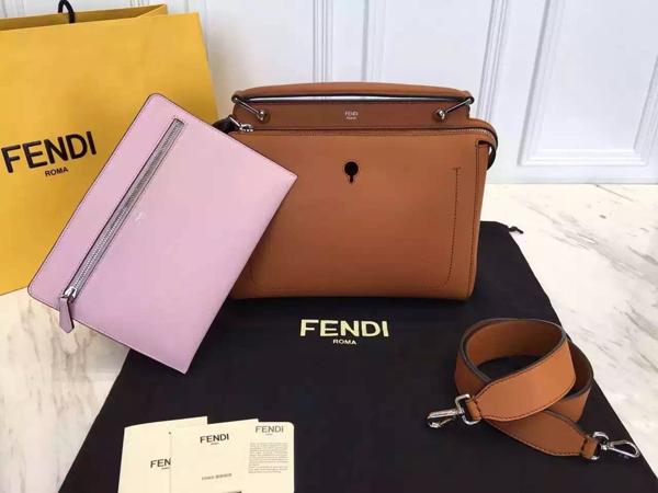 2016新作 フェンディ コピー Fendi☆DOTCOM ハンドバッグ☆ブラウン 6050703