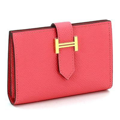 2015年製造 HERMES ベアン カードケース ローズアザレ7011815