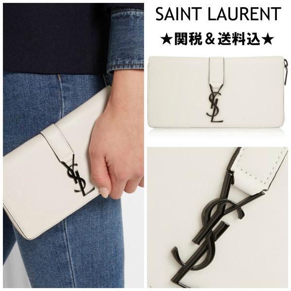 Saint Laurent YSL Line サンローランスーパーコピー オフホワイトレザーウォレット7050301