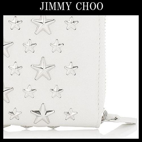 ジミーチュウ コピー Jimmy Choo CARNABYスタースタッズ長財布 Chalk jc70112