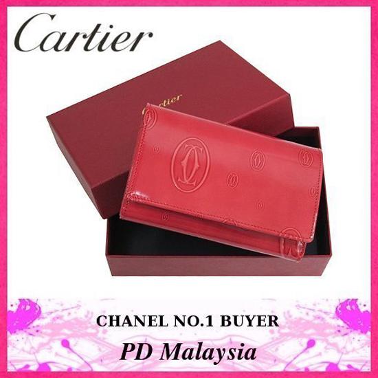 CARTIER/カルティエ スーパーコピー★カーフ×フラップ中財布×レッド★新作★