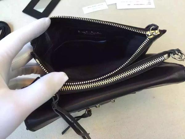 2015新作 BALENCIAGA バレンシアガスーパーコピー ブラックレザー クラッチバッグ