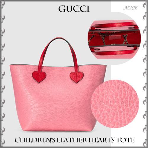 2017年春夏新作 大人もOK【GUCCI グッチ スーパーコピー】グッチ★ピンクハートレザートートバッグ7051921