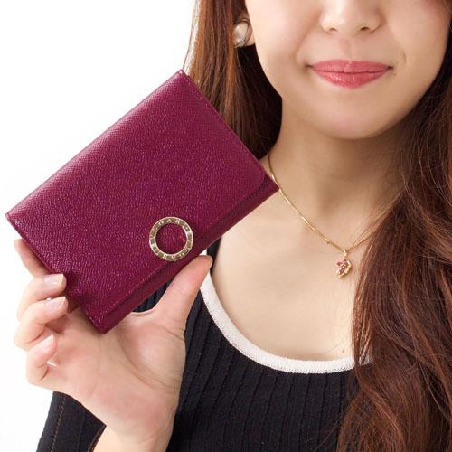 BVLGARI/ブルガリ★カーフ×２つ折り財布×ラズベリーアガット★新作★ 7031109