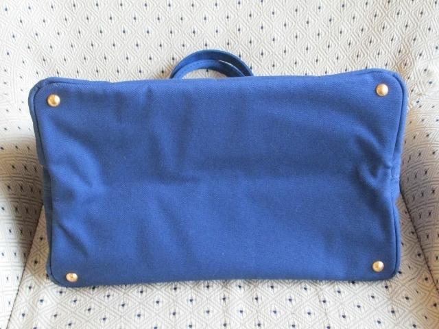 プラダカナパ コピー トートバッグＬ♪ネイビー♪白ロゴ FORTE DEI MARMI B1872F