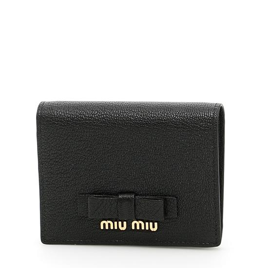 関税送料込!★MiuMiu スーパーコピー マドラス★人気コンパクト 二つ折り財布 7091503