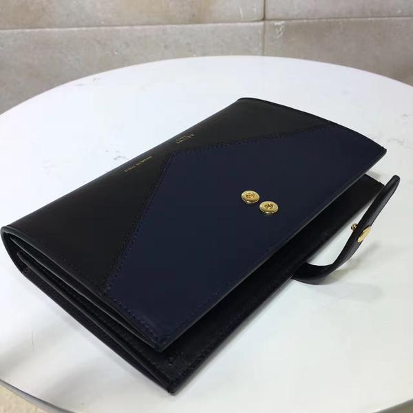 ★17SS 大変素敵★【CELINE セリーヌコピー財布】ストラップ 長財布 (Navy & Black)108633AS9.08NB