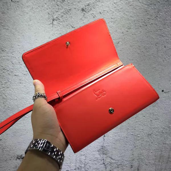 新色大人気☆ Christian Louboutin ☆ ルブタン コピー スタッズ 長財布 R108 CARMIN