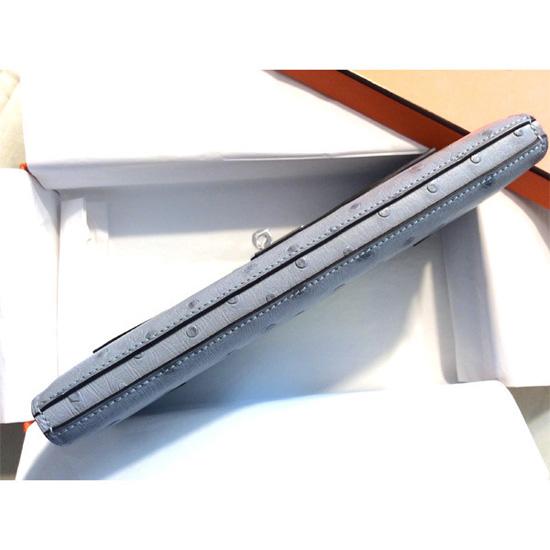 HERMESエルメススーパーコピー ケリーウォレット オーストリッチ Bleu Glacier S金具 7063020