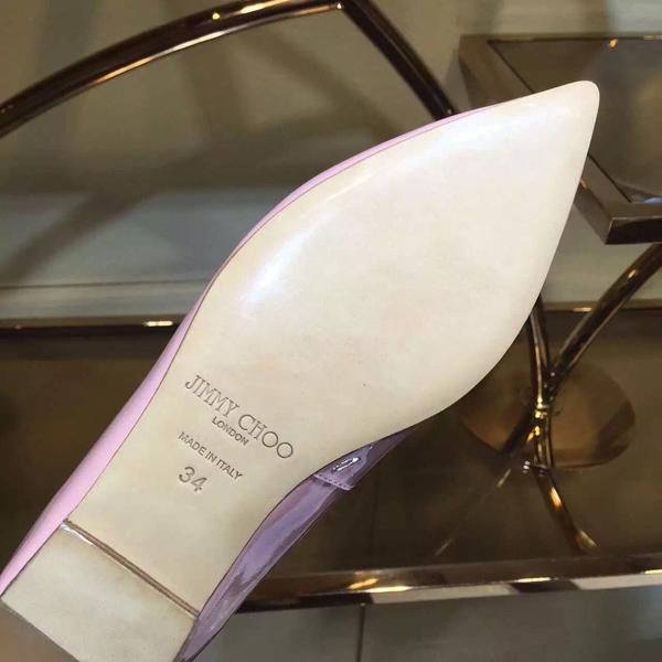 2017SS コレクション ジミーチュウ スーパーコピー JIMMY CHOO☆ROMY レザーバレリーナ Pink 7051701
