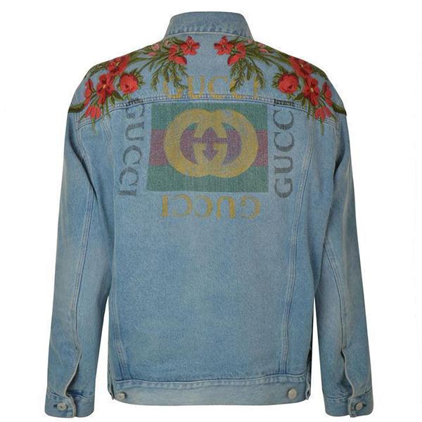 GUCCI EMBROIDERED STONE DENIM JACKET デニムジャケット 7102603