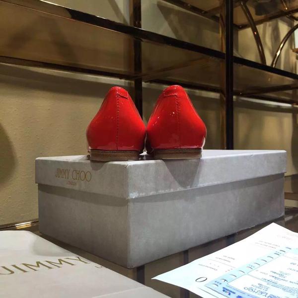 2017SS コレクション ジミーチュウ スーパーコピー JIMMY CHOO☆ROMY レザーバレリーナ Red 7051702