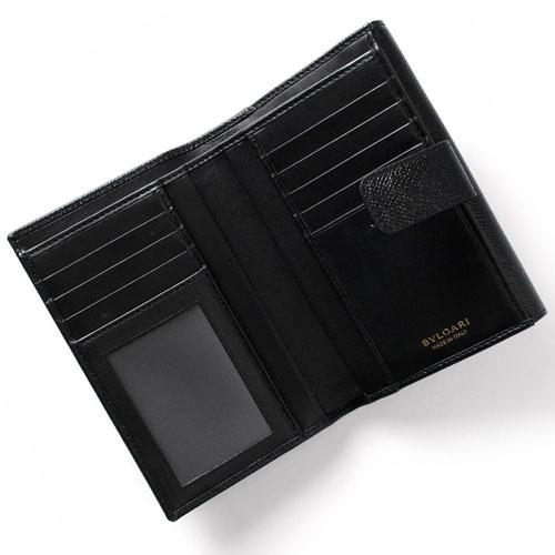 BVLGARI/ブルガリ★カーフ×２つ折り財布×ブラック★新作★ 7031110
