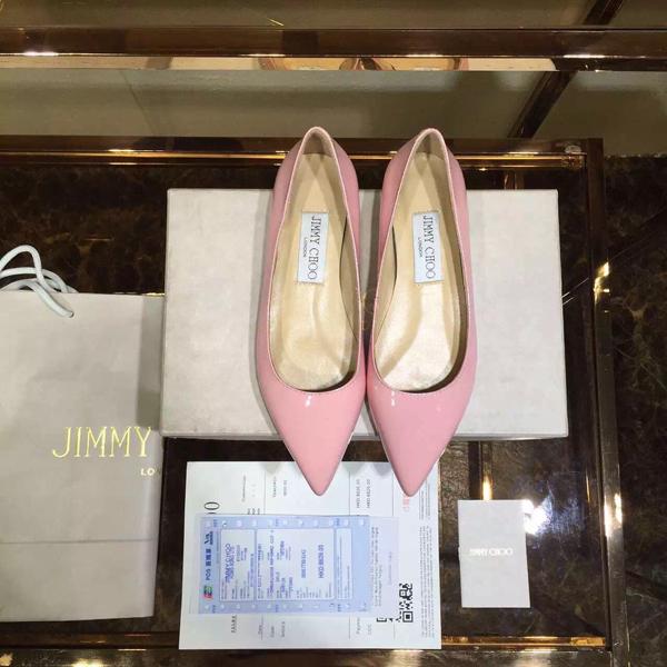 2017SS コレクション ジミーチュウ スーパーコピー JIMMY CHOO☆ROMY レザーバレリーナ Pink 7051701