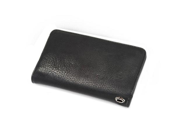 クロムハーツ スーパーコピー 1ジップ クロスボタン ヘビーレザー ウォレット Chromehearts612028