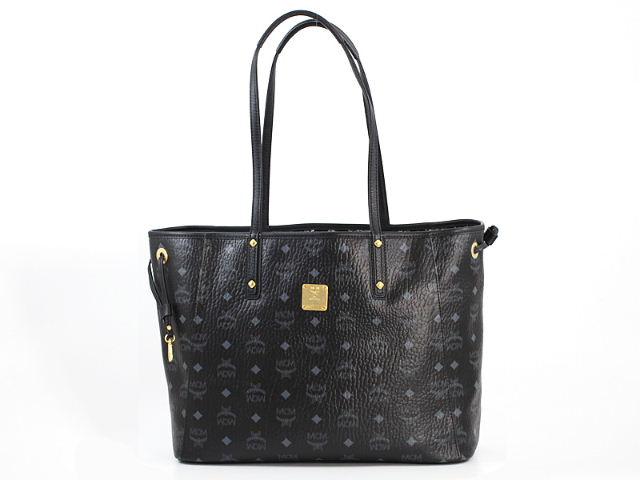 エムシーエム【MCM コピー】バッグ トートバッグ『秋冬』MWP4AVI38/BK001 SHOPPER Pリバーシブルトートバッグ ポーチ付 ブラック レザー ユニセックス