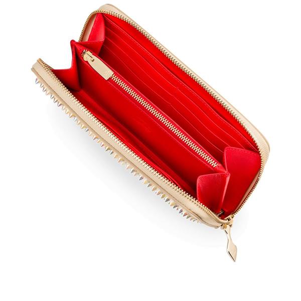 SS16新作 ルブタンスーパーコピー Christian Louboutin スタッズ長財布 アイボリー 6053009