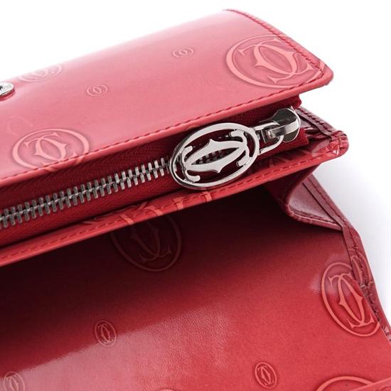CARTIER/カルティエ スーパーコピー★カーフ×フラップ中財布×レッド★新作★