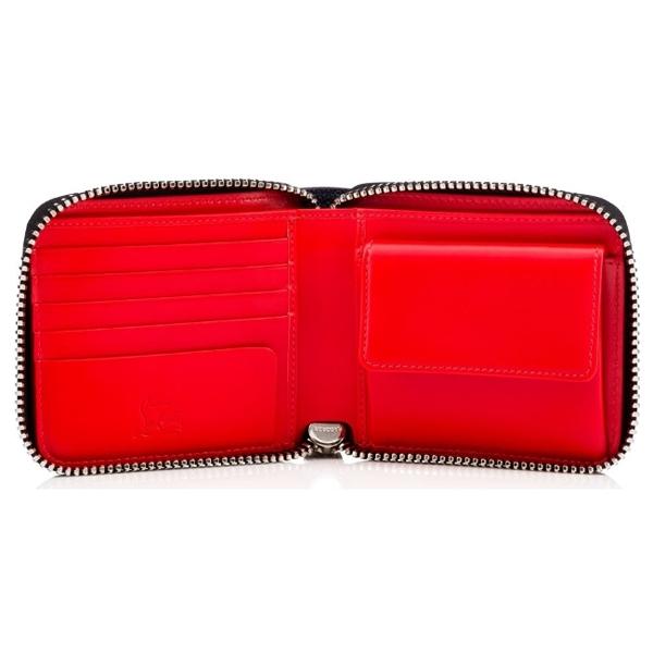 新作クリスチャンルブタン コピー zip-around スタッズ装飾 カーフスキン 二つ折財布 3165053M499