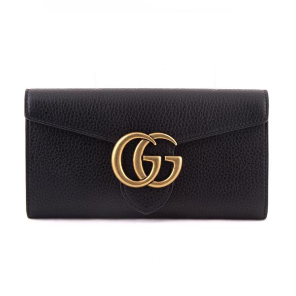 2017新作 GUCCI グッチ スーパーコピー GG Marmont continental wallet Black 7060615