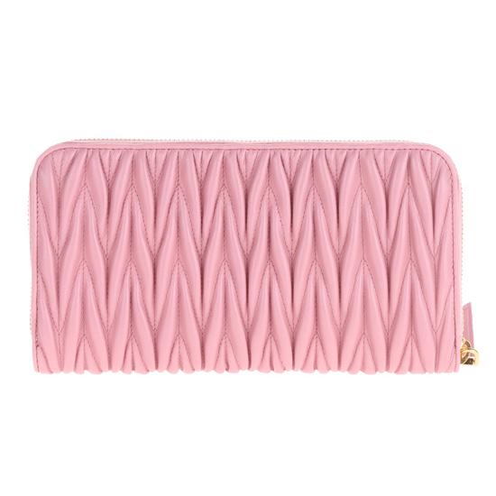 MiuMiu スーパーコピー マテラッセ ナッパレザー アラウンドジッパーウォレット 5ML506