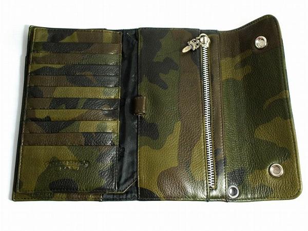 クロムハーツ スーパーコピー ウェーブ クロスボタン フラップ 長財布 迷彩 Chromehearts612027