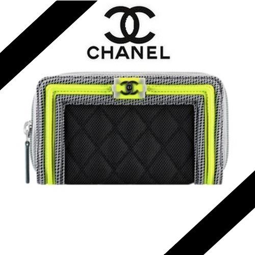 16SS/CHANELシャネル/CC付メッシュジップウォレット S/ブラック A80566 Y25410 C8806