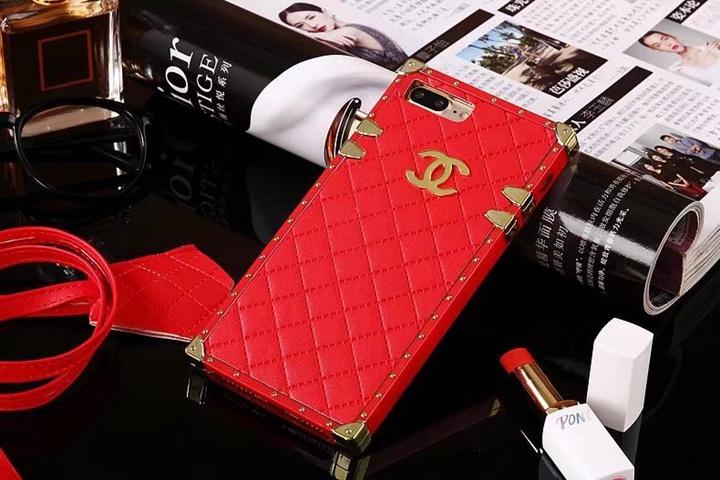 Chanel 耐衝撃 シャネル アイフォン7 カバー iphone8plus ハードカバー ネックストラップ付き IPHONE8 革製 7101217