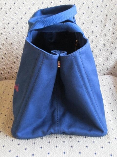 プラダカナパ コピー トートバッグＬ♪ネイビー♪白ロゴ FORTE DEI MARMI B1872F
