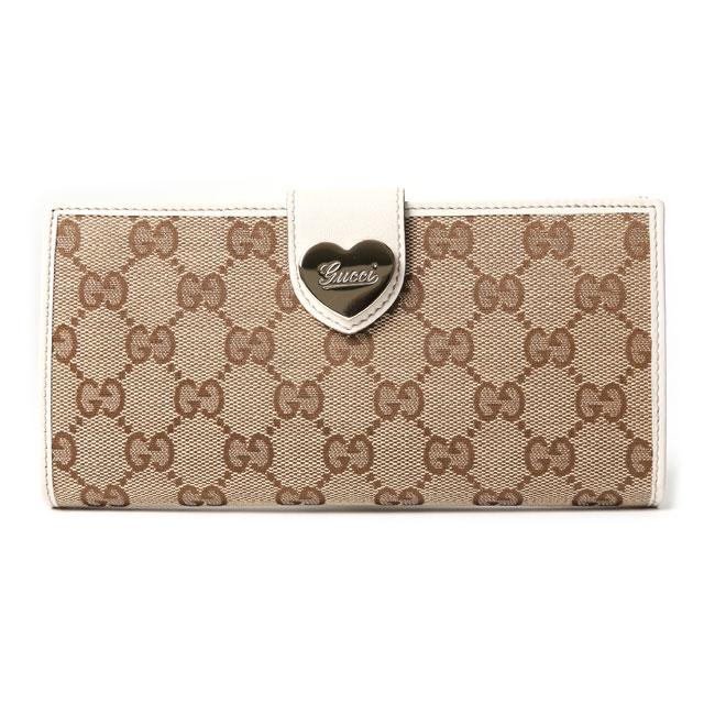 グッチ スーパーコピー 203550 FFPAG 9761 GGキャンバス×ハ－トメタル HEART 長財布 ベージュ/アイボリー