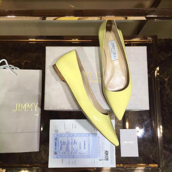 コレクション ジミーチュウ スーパーコピー JIMMY CHOO☆ROMY レザーバレリーナ Yellow 7051706