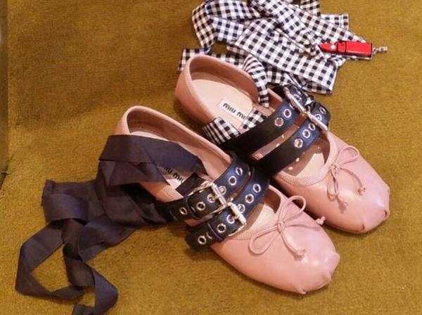 2017秋 甘辛MIX ミュウミュウ スーパーコピー Nappa leather BALLERINAS シューズ MiuMiu 7051713