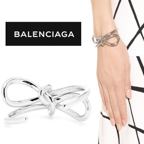 2017春夏最新 BALENCIAGA バレンシアガ コピー/リボン風デザインシルバーバングル 7020719
