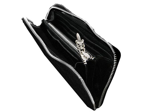 クロムハーツ 長財布 セメタリーキルテッド クロス デストロイレザー Chromehearts612017