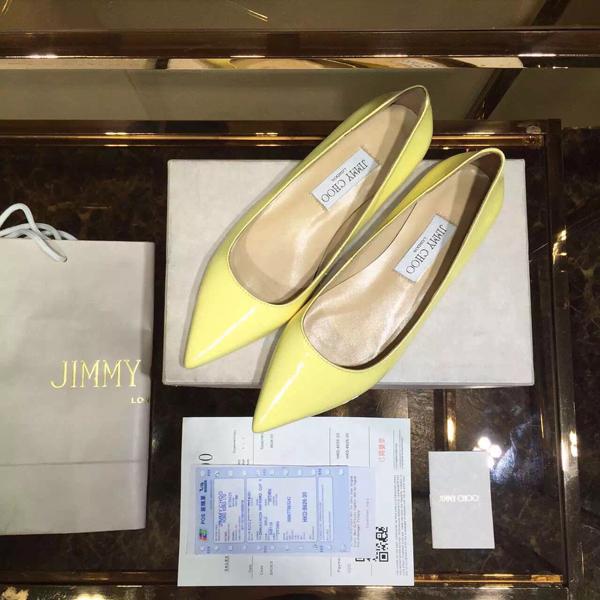 コレクション ジミーチュウ スーパーコピー JIMMY CHOO☆ROMY レザーバレリーナ Yellow 7051706