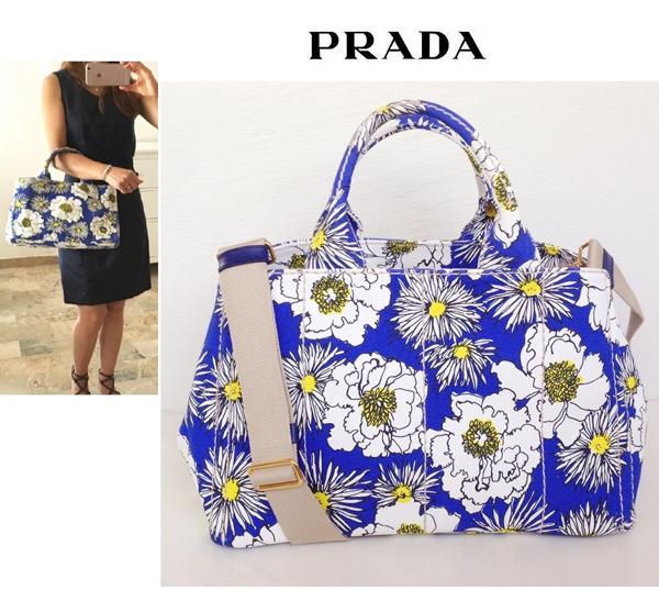 国内即納☆可愛い花柄♪《PRADA》プラダスーパーコピー  CANAPA 2WAY トートバッグ (M) B2642B