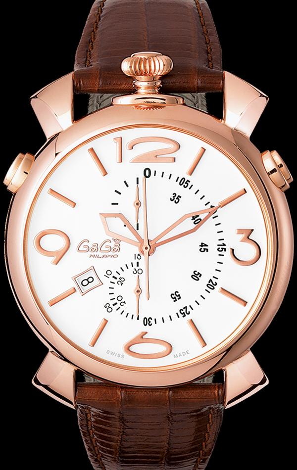 ガガミラノスーパーコピー シンクロノ46MM THIN CHRONO 18ｋPGコーティング 時計 5098.01BW