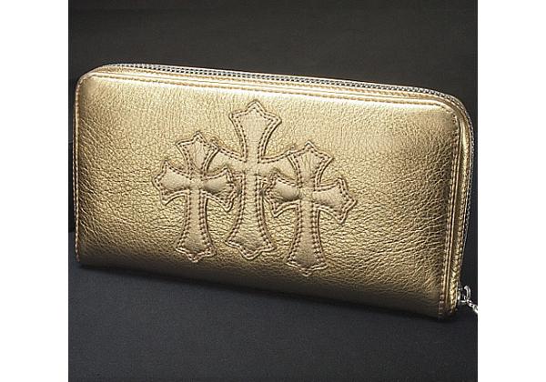 クロムハーツ財布 コピー ラウンドファスナー長財布 ゴールドレザー Chromehearts612019