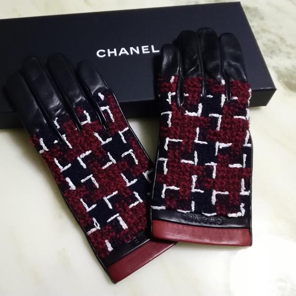 シャネル スーパーコピー CHANEL 可愛いツイードｘレザー グローブ★7122101
