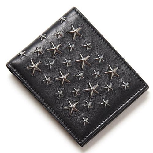 ジミーチュウ コピー JIMMY CHOO 二つ折り財布 MARK BLS BLACK Gunmetal jc70124