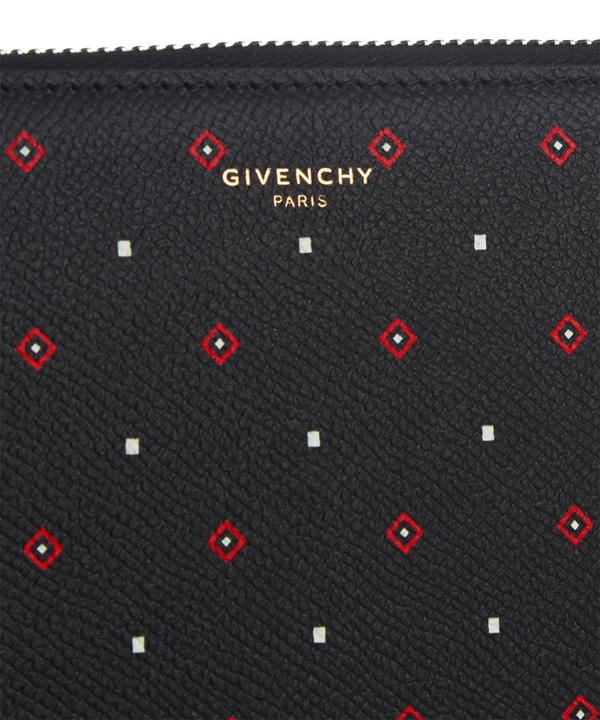 17SS GIVENCHY ジバンシィスーパーコピー ダイアモンド柄 ジップ長財布/ブラック 7072214