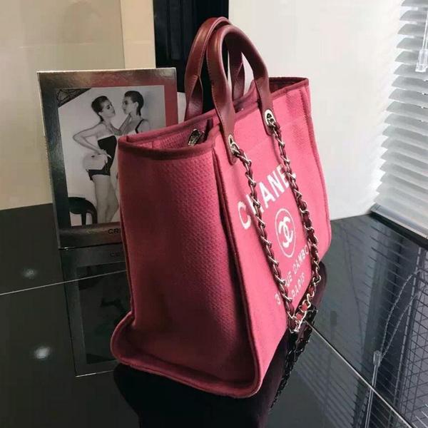 シャネルコピー バッグ BAG ドーヴィルライン ロゴマーク トートバッグ ルージュレッド トワルキャンバス a66941y07492 ブランド