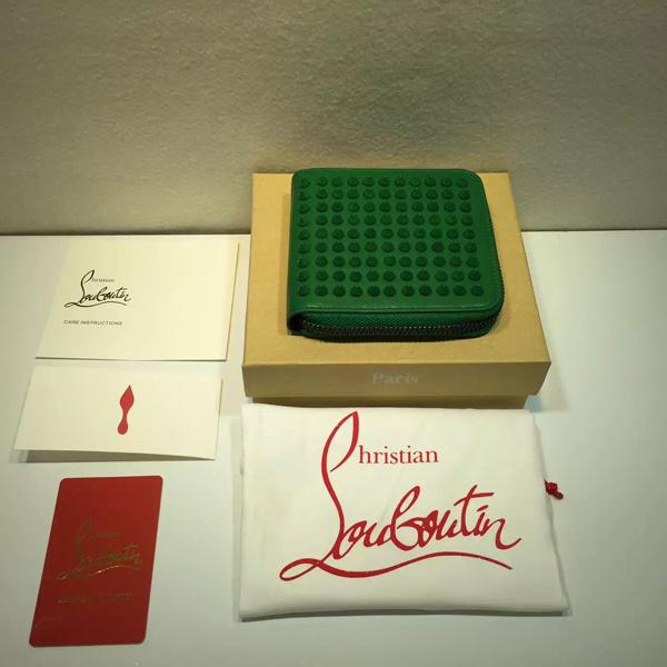 2016AW新作★ ルブタンスーパーコピー Christian Louboutinスパイク スクエア 折りたたみ財布 3155062E044